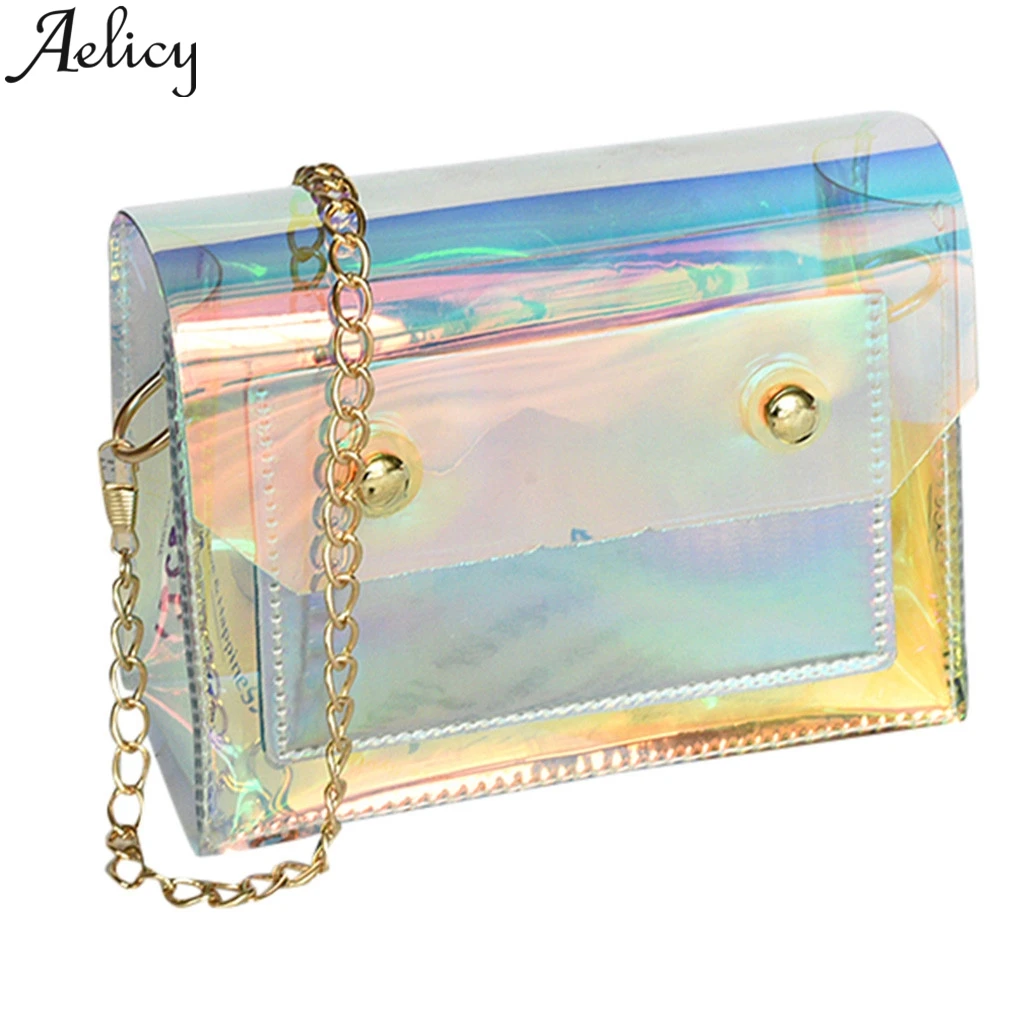 crossbody bags for women 2019 Women's shoulder bag fashion laser transparent Messenger bag crossbody bags for women cell phones