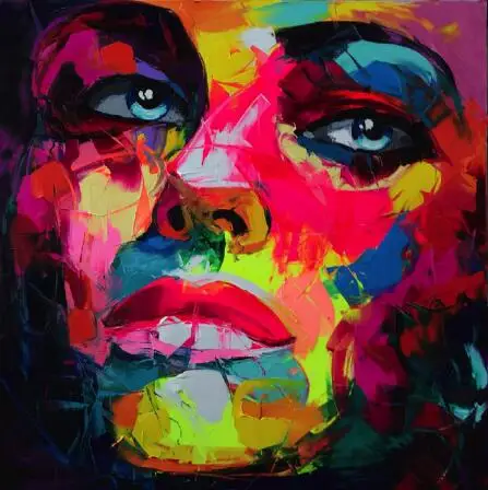 Embeish Франсуаза Nielly нож картина маслом HD Печать на холсте домашняя декоративная фигурка настенные картины красочное лицо портрет художественные работы - Цвет: as pictures