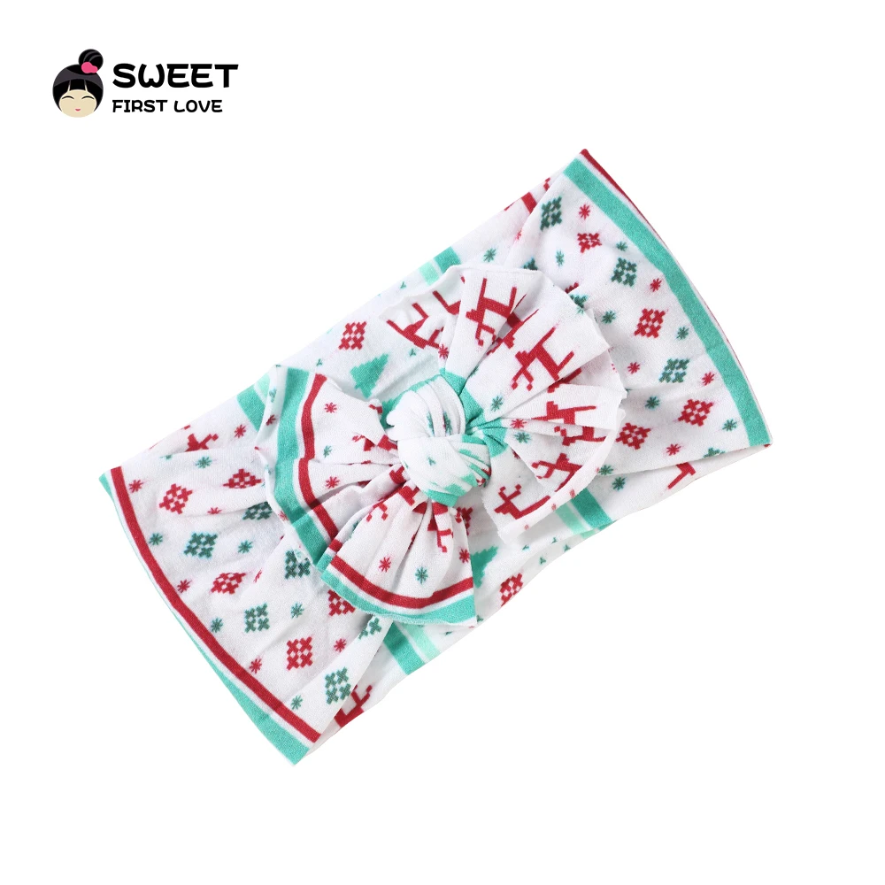

Knot Bow Christmas Nylon Headbands Wide Bow Nylon Turban Head wraps Soft Girls Hair Accessories Hair Bands One size fits most