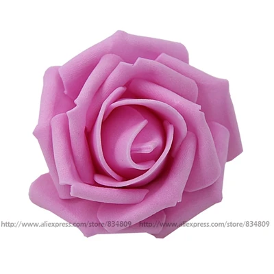 50 шт./лот, искусственные розы из пенопласта для дома и свадьбы, украшения, цветочные головки, шары для поцелуев, для свадеб, разные цвета, диаметр 7 см - Цвет: rose pink