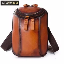 Оригинальная кожаная мужская повседневная модная сумка через плечо, дизайнерская сумка на пояс, сумка для телефона 611-25l