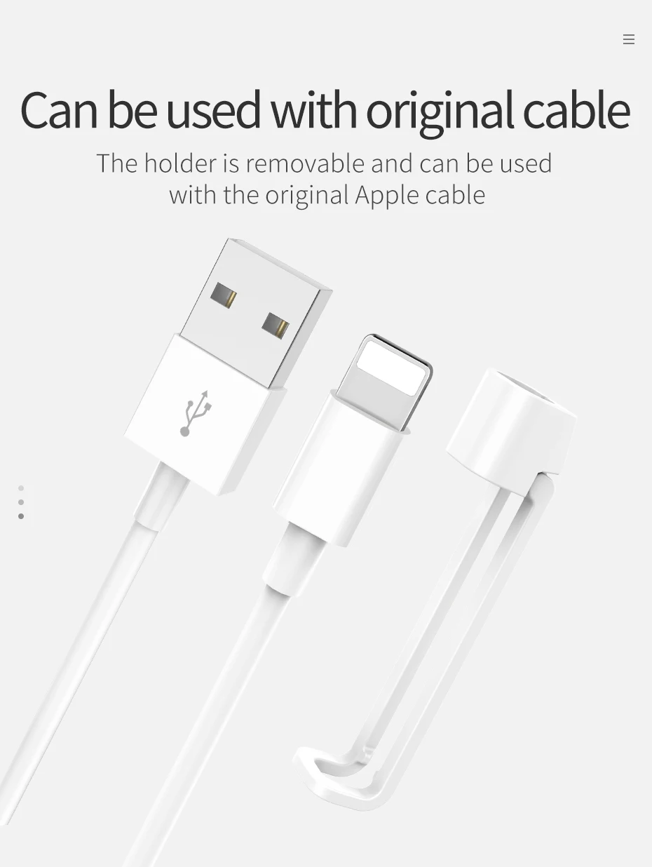 HOCO для Apple iPhone iPad usb зарядный кабель со складным держателем для мобильного телефона 2.1A Быстрая зарядка кабели передачи данных провод