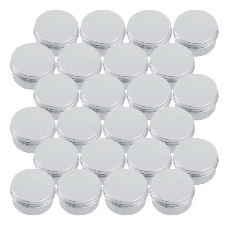 

30ml Silver Small Aluminum Round Lip Balm Storage Jar Containers with Screw Cap for Lip Balm Cosmetic Candles or Tea(Pack of