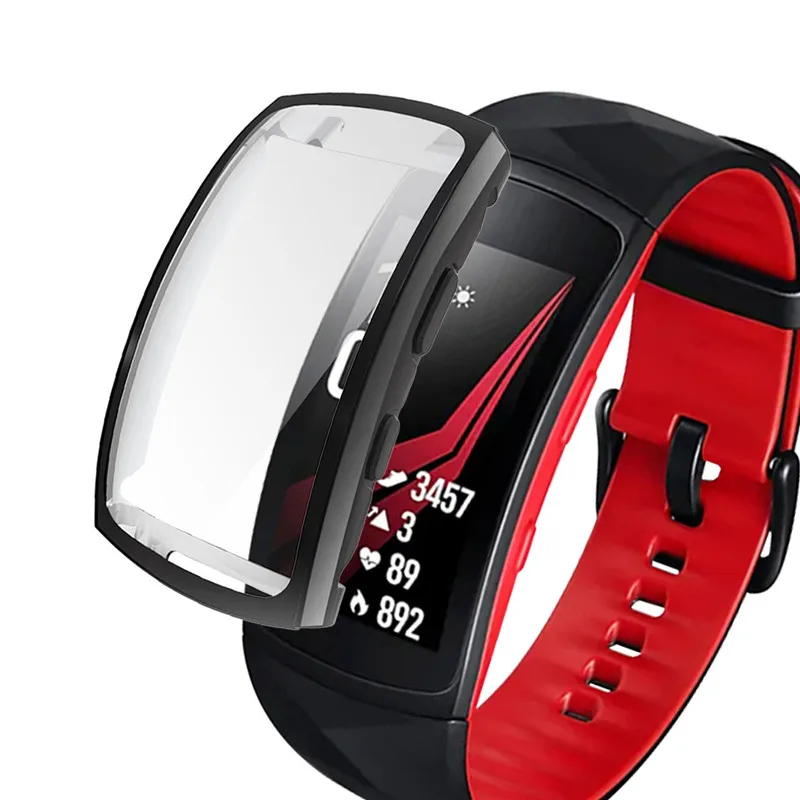 2 In1 Экран пленка для samsung gear Fit2 Fit 2 Pro защитный чехол силиконовый чехол для samsung gear fit2 pro Смарт Чехол - Цвет: Color4