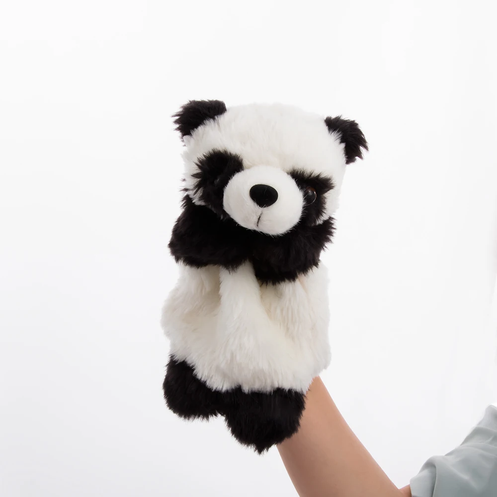 Новая мягкая плюшевая кукла мультфильм черная и белая Милая панда ручная кукла дети смешные творческие животные детская сказка мягкая