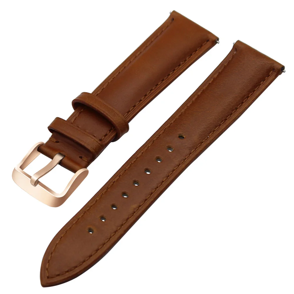 Skup Importowany pasek do zegarka z prawdziwej skóry do zegarka Samsung Galaxy 42mm 46mm aktywny 2 40mm 44mm szybki pasek ze stali zapięcie na pasek