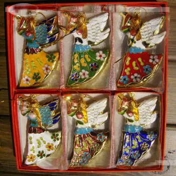 

6pcs Classic Chinese Handmade Cloisonne Angel Ornaments Charm