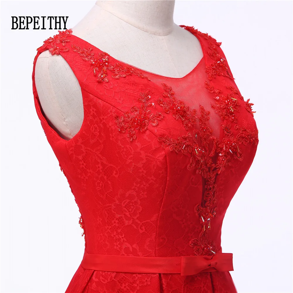 BEPEITHY Robe de soiree/Новое поступление, Длинное Красное элегантное вечернее платье с бантом и бисером, романтические торжественные платья