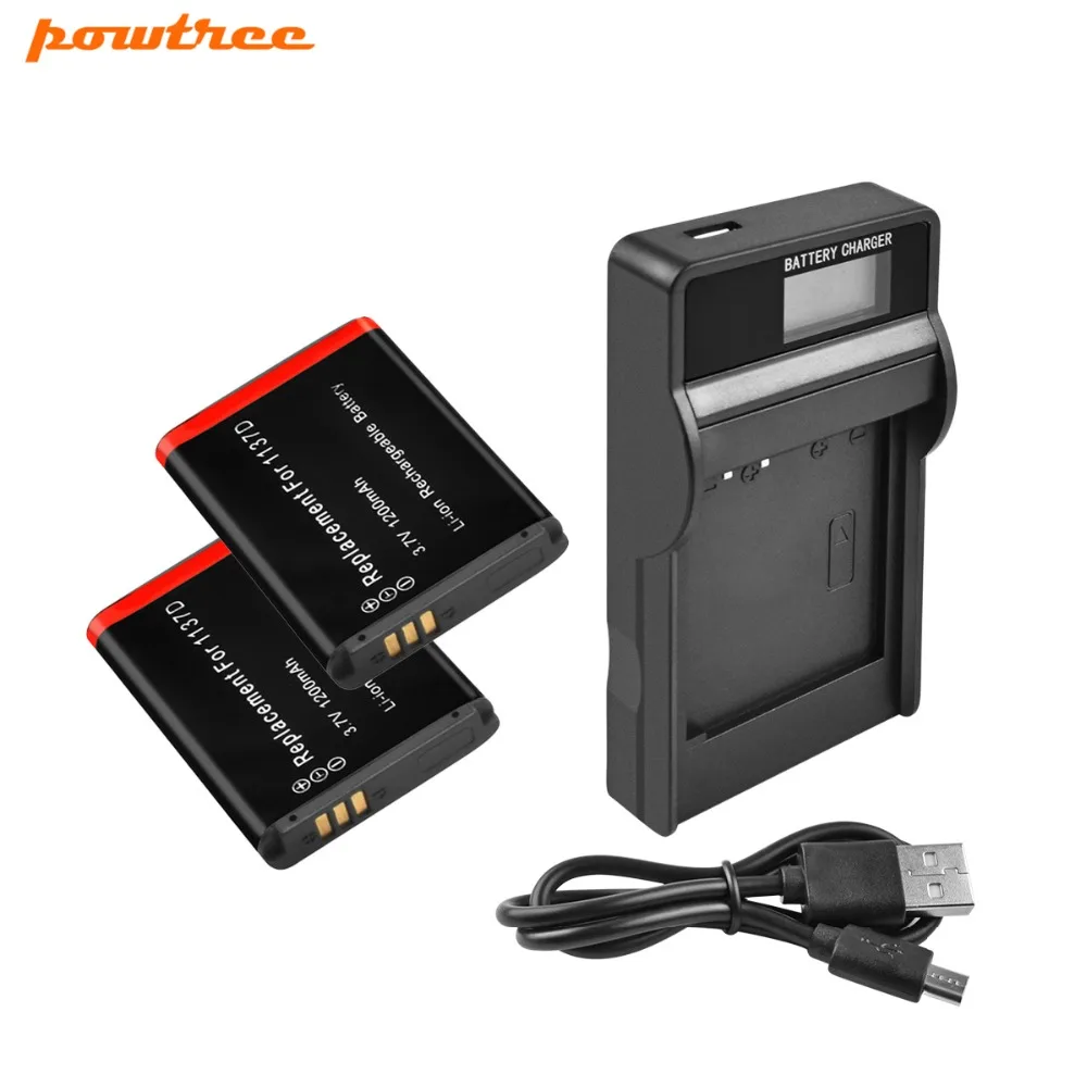 

Powtree For Samsung 2x 3.7V 1200mAh SLB-1137D Rechargeable Battery+LCD Charger Replacement NV40 NV30 NV11 I85 I80 I100 TL34HD
