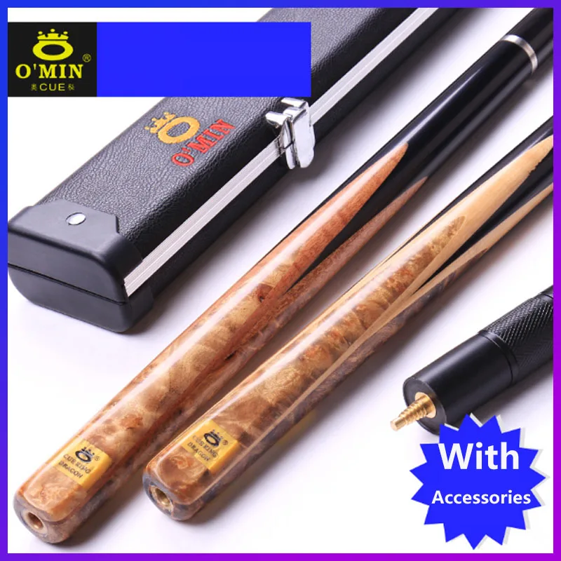 

2018 NEW OMIN LongYing One Piece Snooker Cues Billiards 3/4 Snooker Cue 10mm Tip with Cue Case Set China