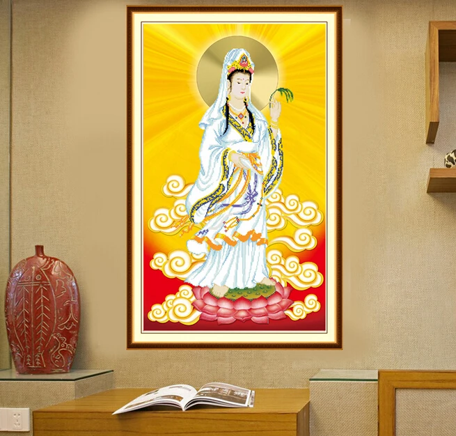 Набор для алмазной вышивки POVUOP 69 х111 см алмазная вышивка Avalokitesvara картина из