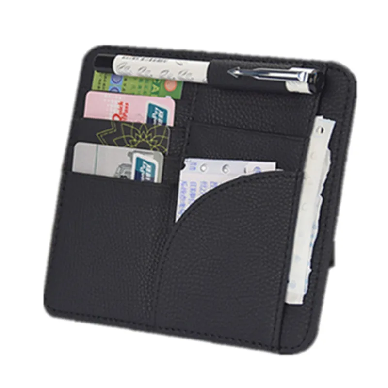 MOQIU-High-Quality-Microfiber-PU-leather-Car-Sun-Visor-Glasses-clip-card-holder-multifunctional-storage-bag (3)