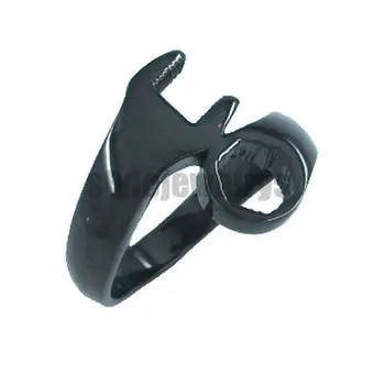 

Free shipping! Black Plated Motorcycle Biker Spanner Ring Stainless Steel Jewelry Classic Motor Ring SWR0046B