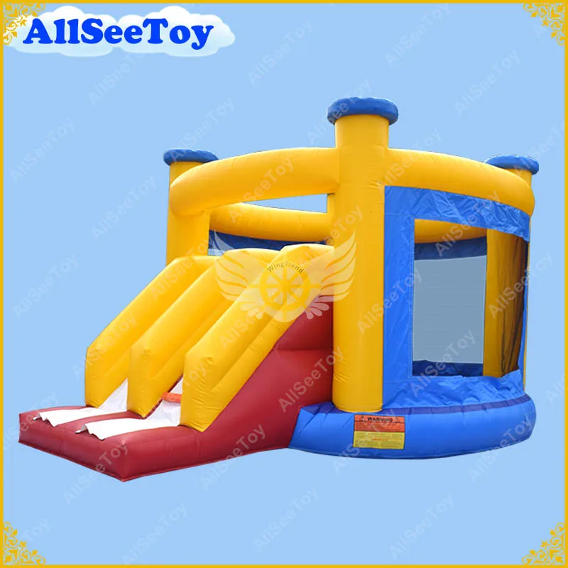 

Red Yellow Blue Inflatable Bouncy Castle Combo Slide for Kids, Anti-UV PVC Tarpaulin Jumping House,Air blower Include