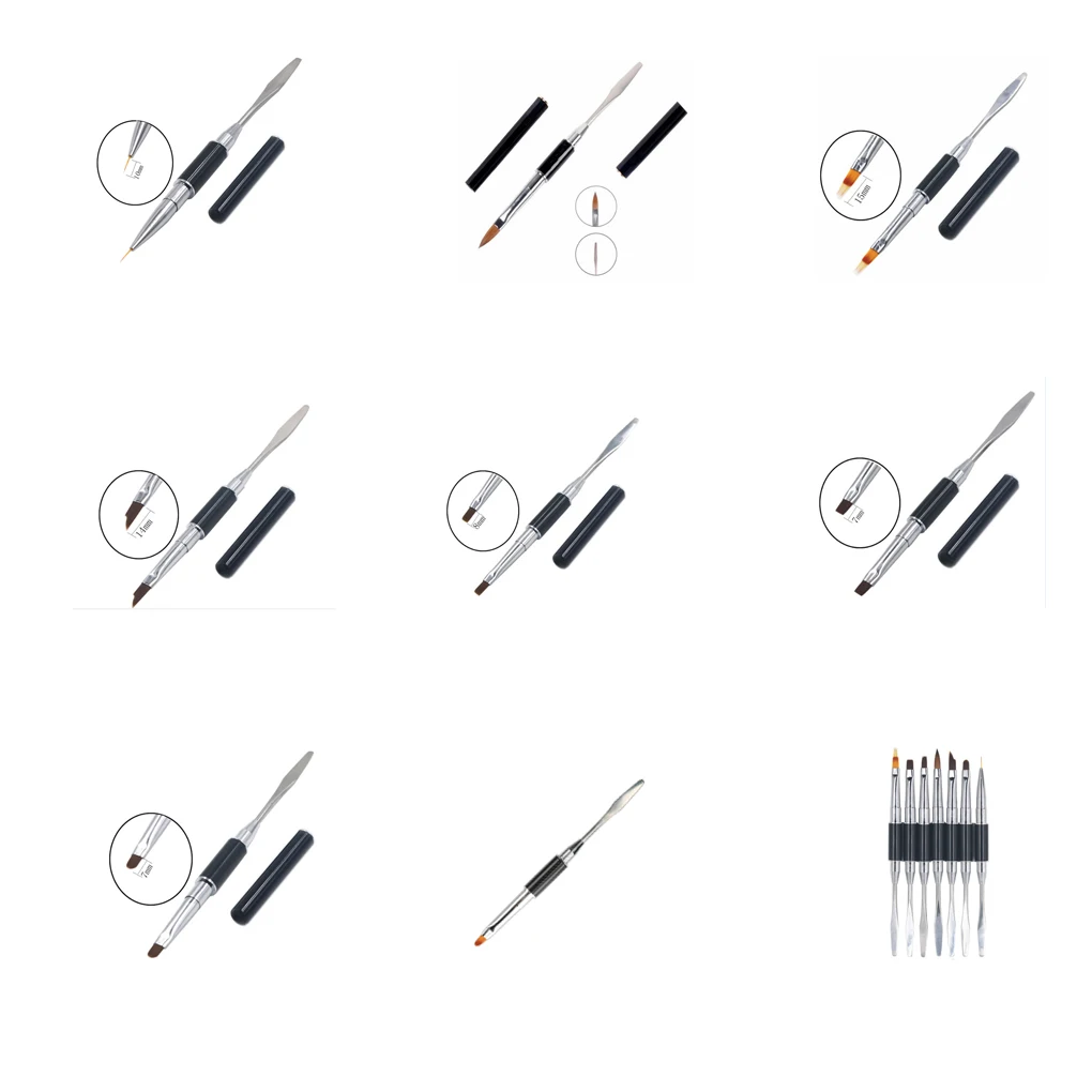 Двойной конец Nail Книги по искусству акриловые УФ гель кистью градиент Живопись