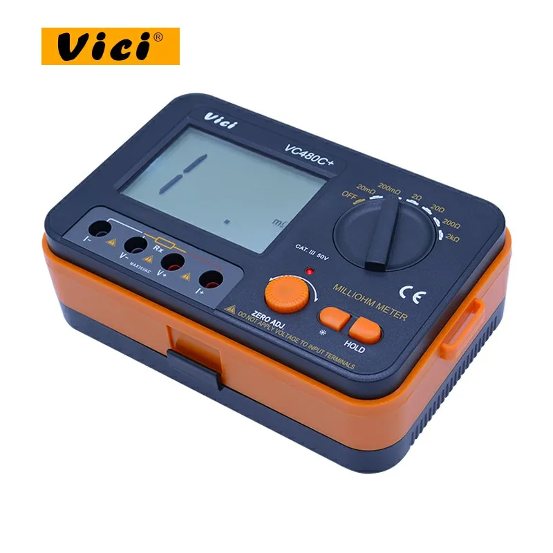 VC480C + 3 1/2 цифровой милли Омметр мультиметр с 4 проводами тест точность подсветка