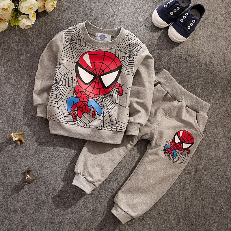 

new Spiderman Children Clothing set Baby Boys Spider-man Sports Suits 2-5 Y Kids hoody + pants 2pcs Sets Spring Autumn clothes