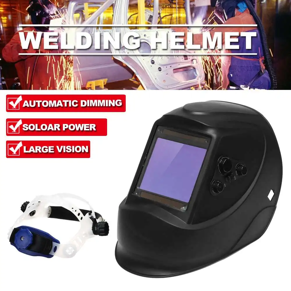 

Big View Solar Auto Darkening Welding Helmet Mask 4 Arc Sensor DIN5-DIN13 TIG MIG MMA Grinding Welding Cap/Welder Glasses
