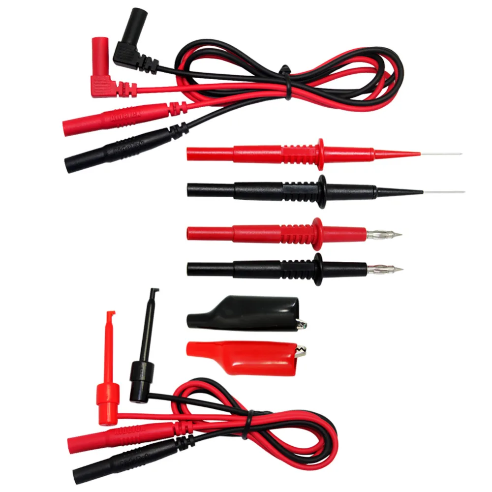 AideTek needle tipped tip test TL809 leads set for multimeter two alligator clips with removable insulator TLP20157 AideTek needle tipped tip test TL809 leads set for multimeter two alligator clips with removable insulator TLP20157