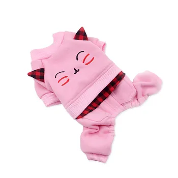 

Transer Overalls For Dogs Warm Winter Clothes Cute Cat Pattern Cotton Coat Four-Legged Comfortable 18 Dec5