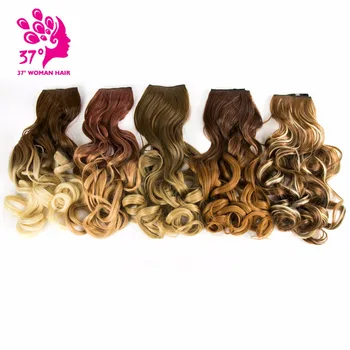 

20inch Wavy Synthetic Clip in Hair Extensions Half Full Head Hairpiece 5 clips One Piece Black Brown Blonde False Hair