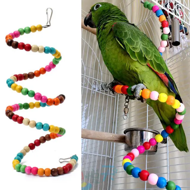 100CM Parrot Parakeet Bird Toys Wooden Bird Ladder Parrot Toys Birdcage