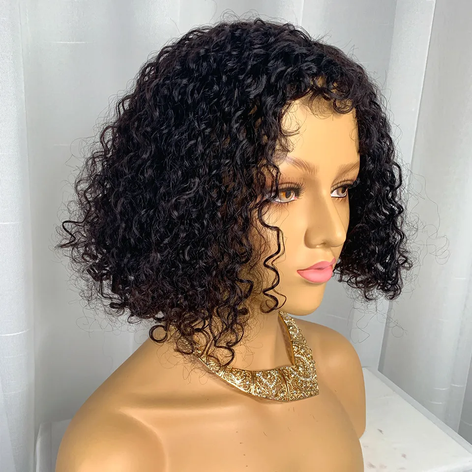 

Mellow Lace Front Human Hair Wigs Bob Curly Human Hair Wigs Natural Color Human Hair Jerry Curl Wig Short Bob Wig Pre Plucked