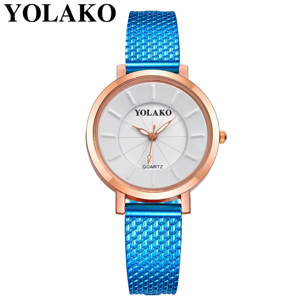 YOLAKO часы женские повседневные кварцевые часы с кожаным ремешком звездное небо аналоговые наручные часы модные простые relogio feminino 40y - Цвет: B