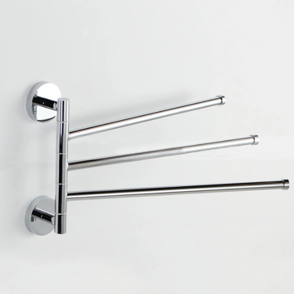 

Bathing Towel Rack 3 Washrag Bar Hanger Bath Room Washcloth Rail Shelf 360 Degree Rotation
