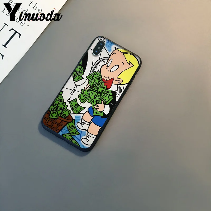 Черный чехол Yinuoda из ТПУ с мультипликационным долларом для Apple iPhone 8 7 6 6S Plus X XS MAX 5 5S