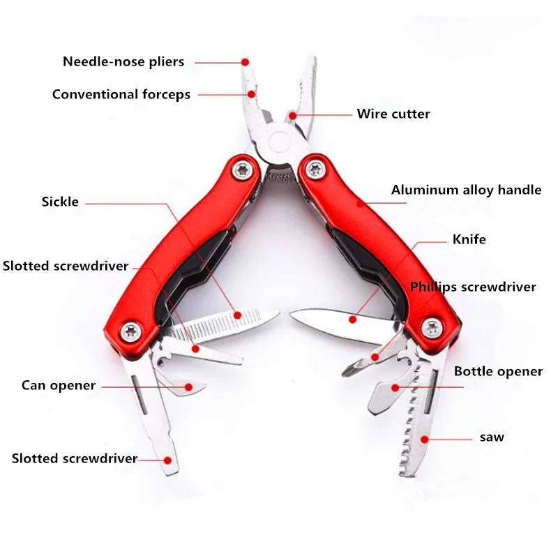 XLTOWN Многофункциональные комбинированные плоскогубцы для отдыха на природе универсальный комбинированный инструмент нож плоскогубцы открывалка мини-отвертка