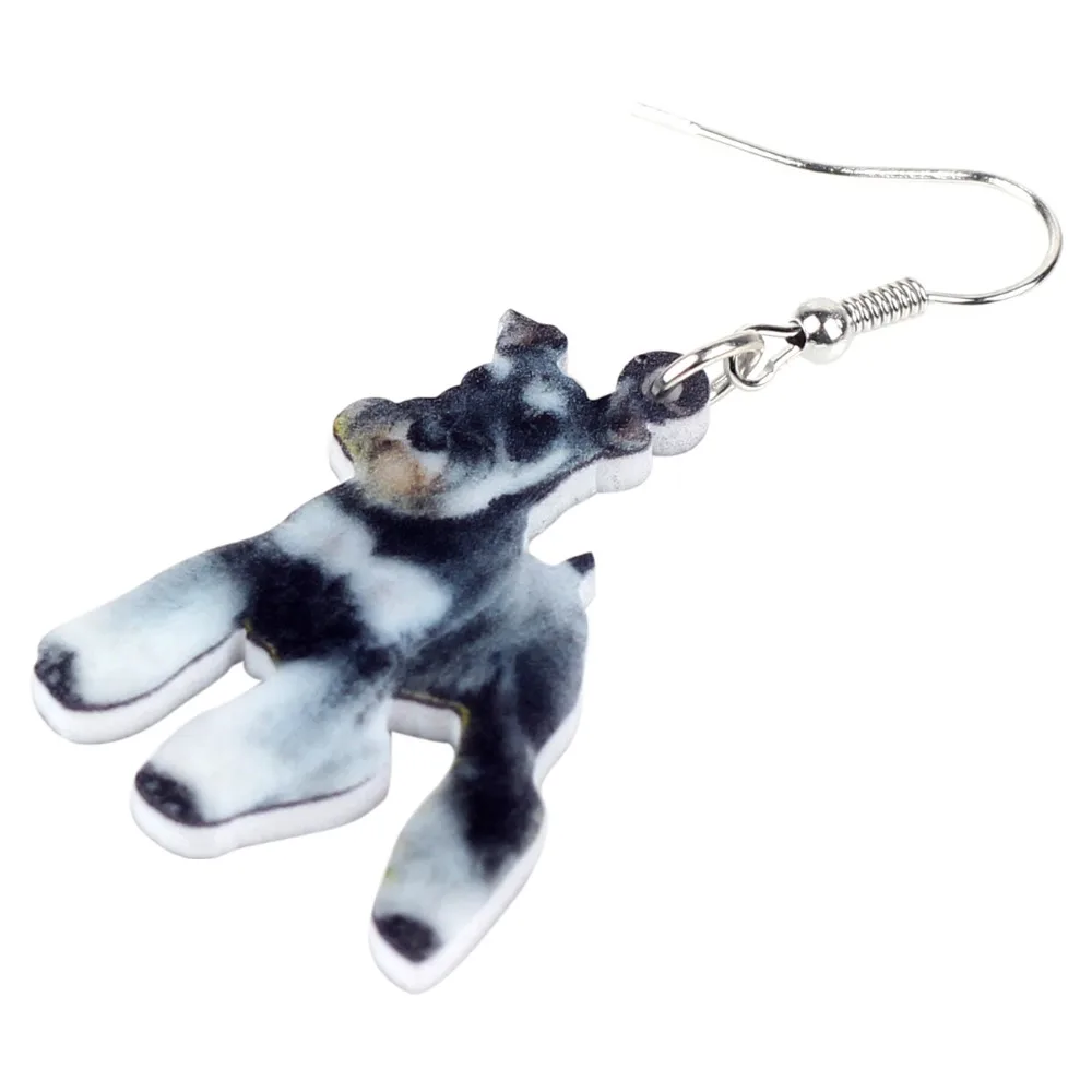WEVENI Акриловые Модные Schnauzer Terrier Dog серьги подвески в форме капли Gift Anime Animal Jewelry для