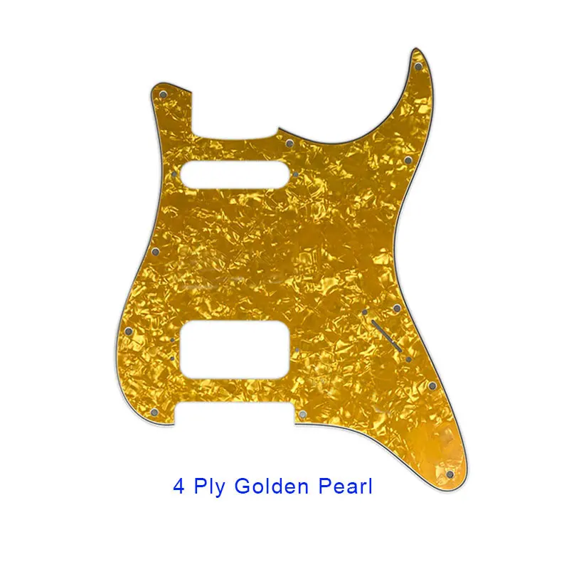 Гитарные части-для США 72' 11 винтовое отверстие Стандартный St Deluxe хамбакер Hs гитара накладка царапины пластины - Цвет: 4 Ply Golden Pearl