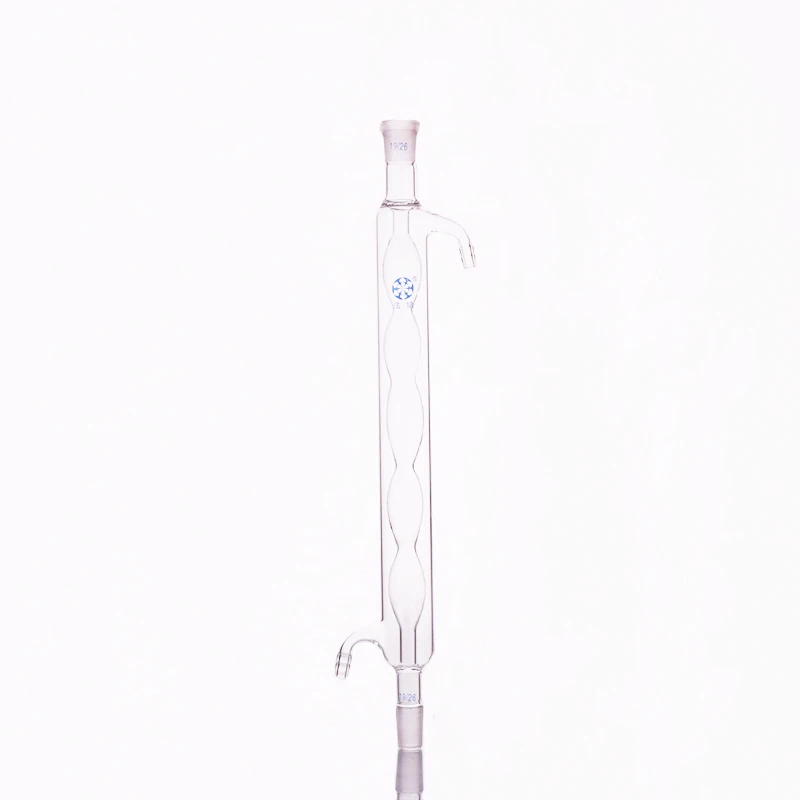 

Allihn condenser 400mm/19*2,Condensation length 400mm,Condenser Allihn with bulbed inner tube,standard ground mouth 19/26