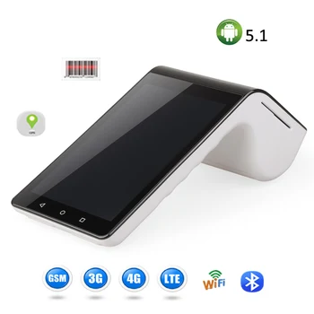 

Portable POS System with Android 5.1 OS and Bluetooth WIFI 4G Barcode Scanner Thermal Printer all in one POS Terminal PT7003