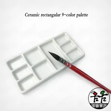 Цзиндэчжэнь керамическая прямоугольная цветовая палитра вода цвет покраска блюдо маленький прямоугольник водяной порошок китайская живопись четыре сокровища