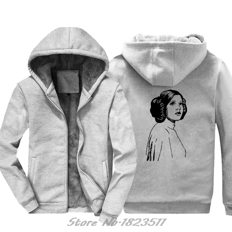Новая зимняя толстовка с капюшоном Carrie Fisher Princess Leia Tribute забавным принтом куртка