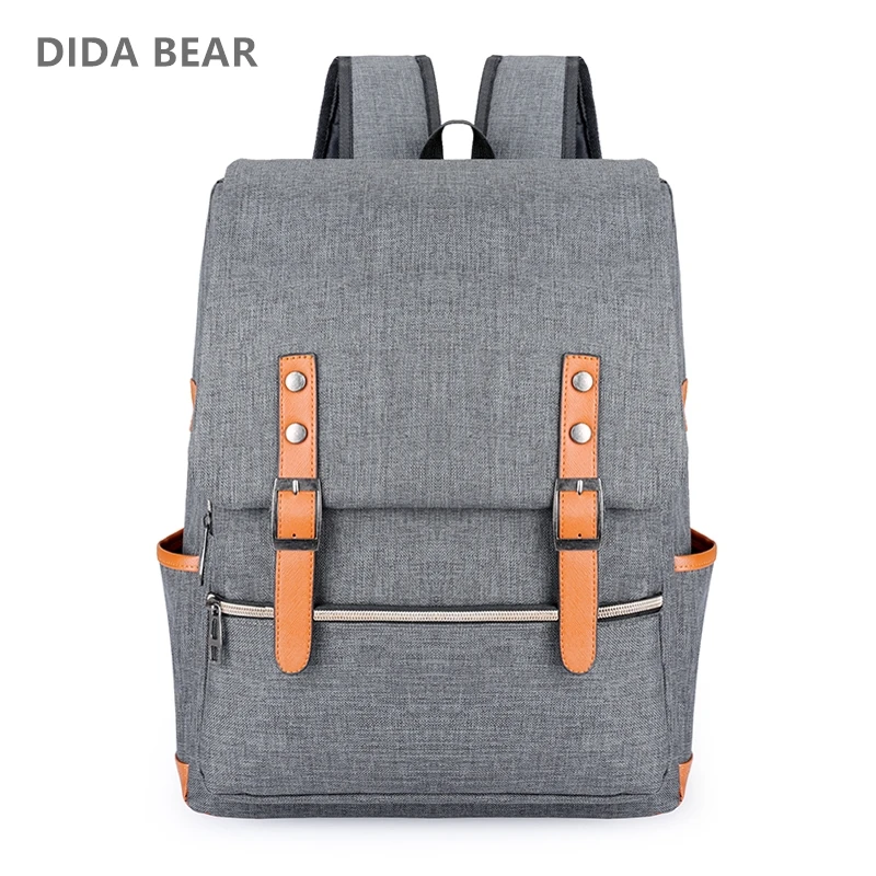Billige DIDA BÄR Vintage Männer Frauen Leinwand Rucksäcke Für Teenager Mädchen Schule Taschen Große Laptop Rucksack Mochilas Mode Männer Rucksack