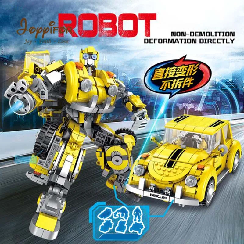 

Joyyifor Deformation Beetle Bee 6 IN 1 Transformation Car Robot Building Block Educational Compatible LegoINGlys Children Toys