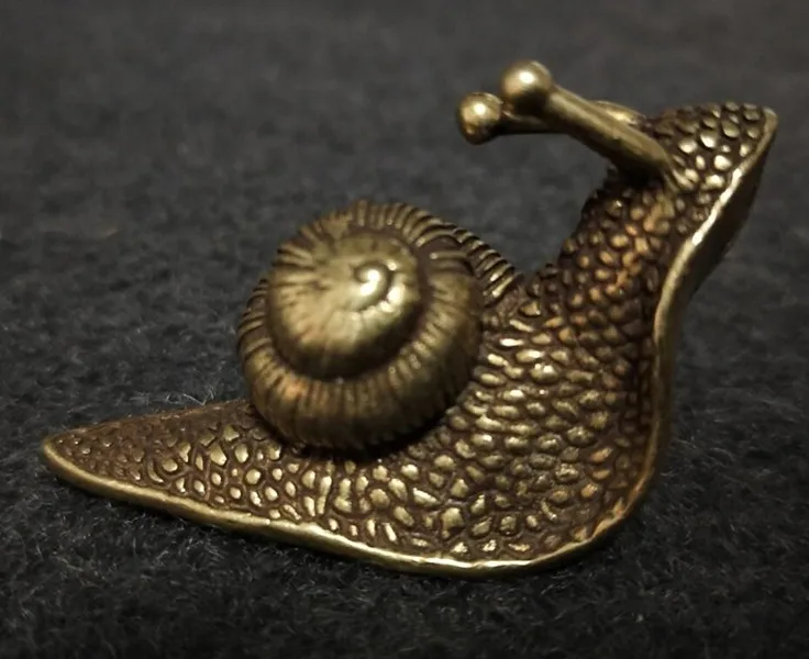 

China collection archaize brass Snail Small statue