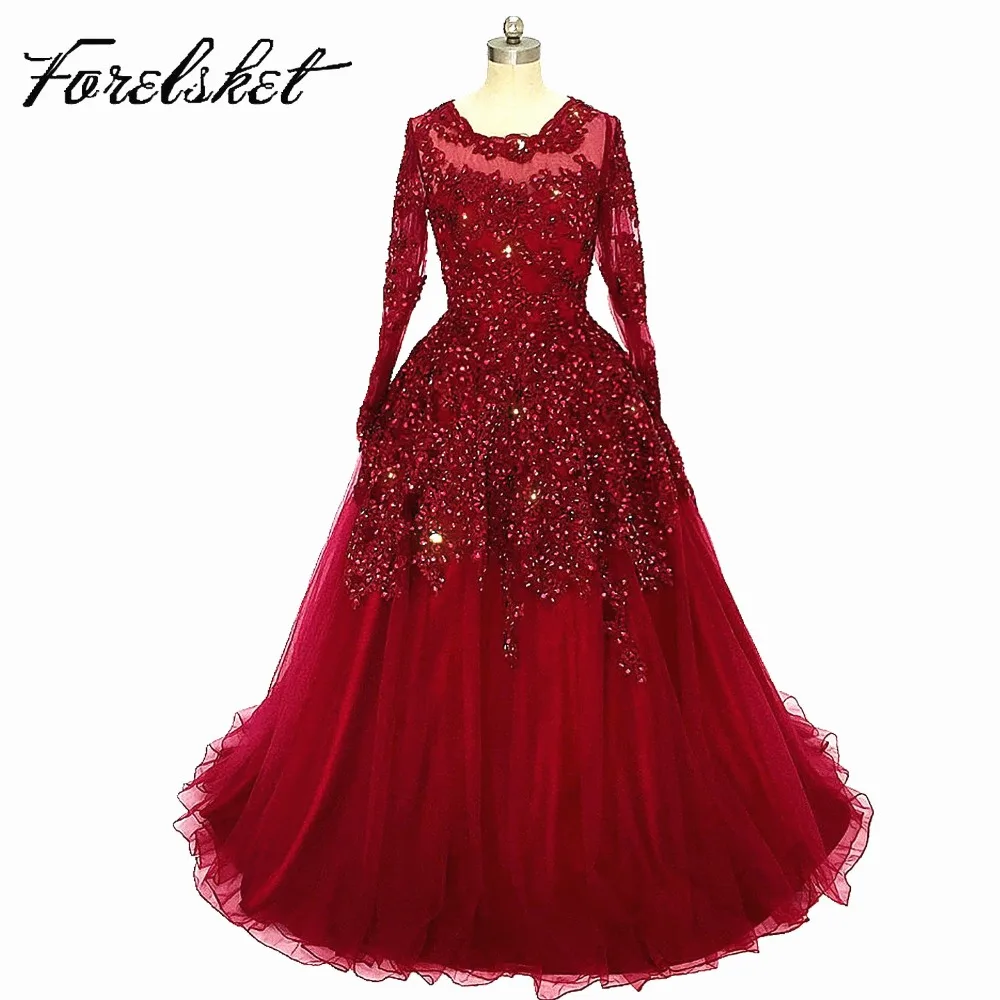 

Bling Bling Red Evening Dresses Long Sweetheart Applique Beaded Floor Length Saudi Arabic Evening Gowns Women Formal Dresses