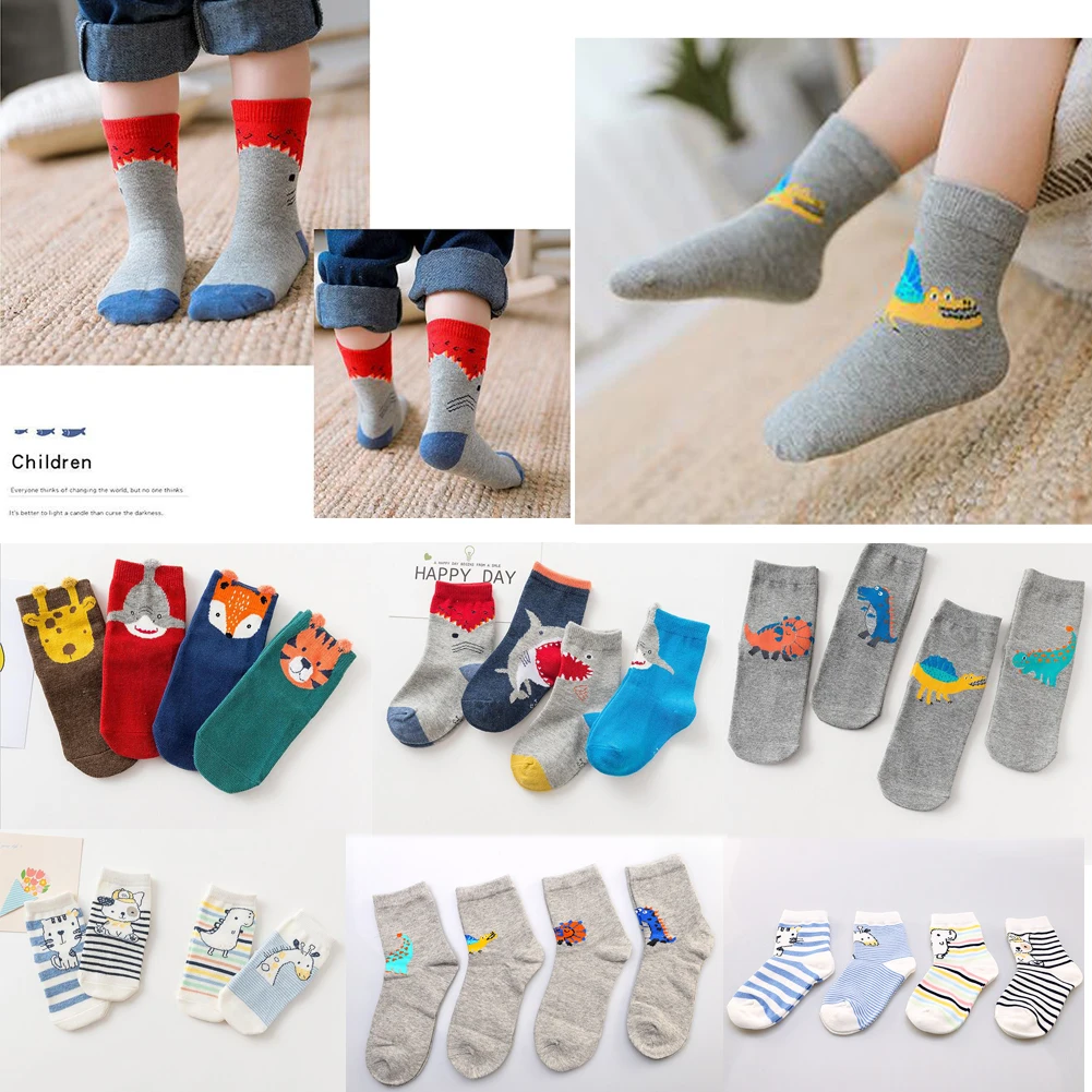 2 Pairs Baby Boy Girl Cartoon Cotton Socks NewBorn Infant Toddler Kids Soft Sock