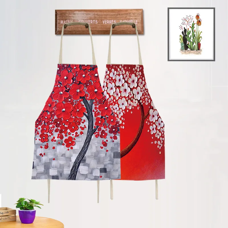 

Kitchen creative 3D DIY Flowers apron Bib Apron Sleeveless Anti-oil Waist Bib lovely kitchen cooking Accessory