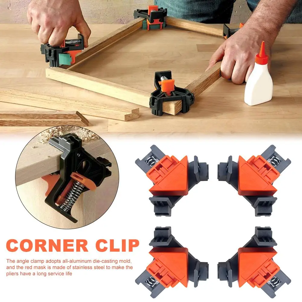 

4PCS Woodworking Multifunction Angle Clamp Woodworking Corner Clip Fixer #40