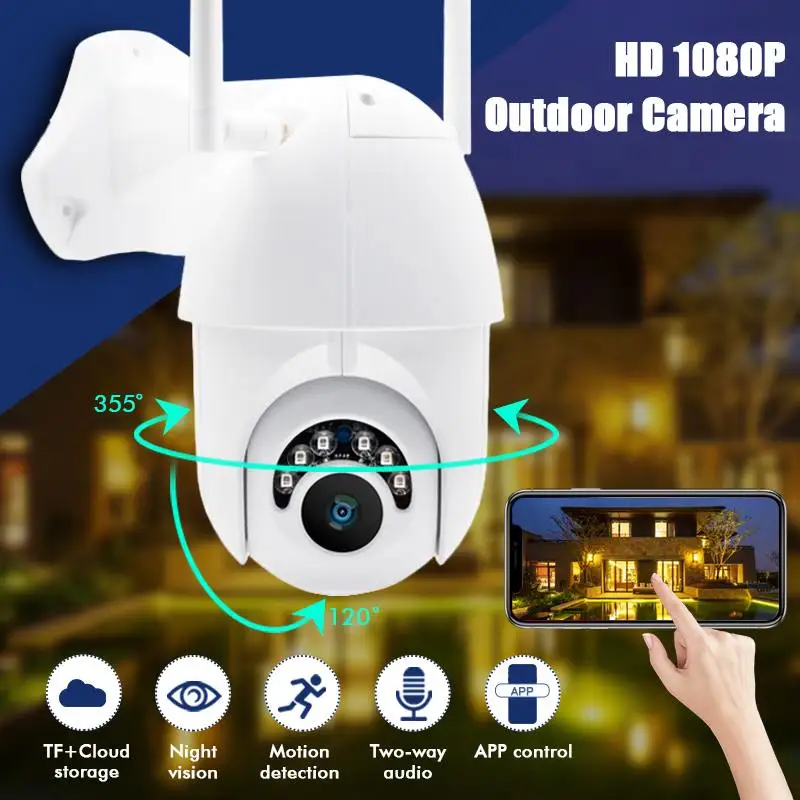 

1080P Cloud Storage Wireless PTZ IP Camera Speed Dome CCTV Security Cameras Outdoor ONVIF Two Way Audio P2P Camera WIFI