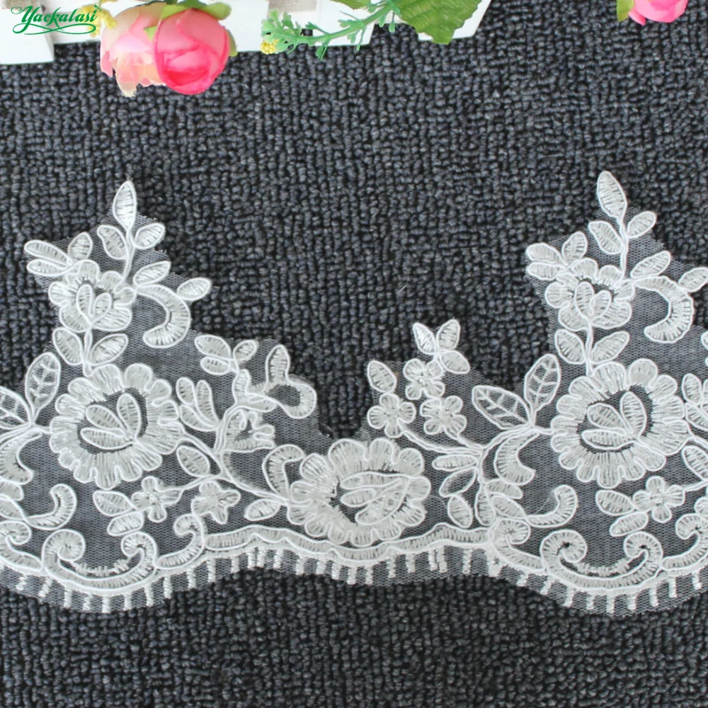 white wedding lace fabric