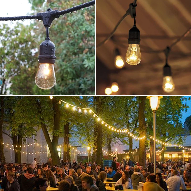 10m / 32.8ft E27 black Dropping festoon lights christmas party decoration outdoor belt lighting commercial patio light stringer 10m / 32.8ft E27 black Dropping festoon lights christmas party decoration outdoor belt lighting commercial patio light stringer