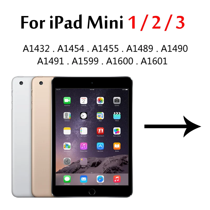 Чехол для iPad Mini 4 3 2 1 чехол ПУ; кожа; Силикон Мягкая задняя трехстворчатая подставка для сна смарт-чехол для iPad Mini 5 чехол Funda - Цвет: For Ipad Mini 123