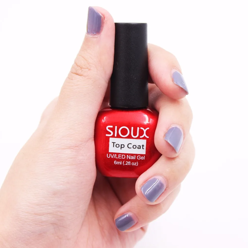 SIOUX 6 ML capa superior y Base UV Gel esmalte de uñas UV barniz capa de imprimación barniz gelatina Lak Base superior pintura de pegamento