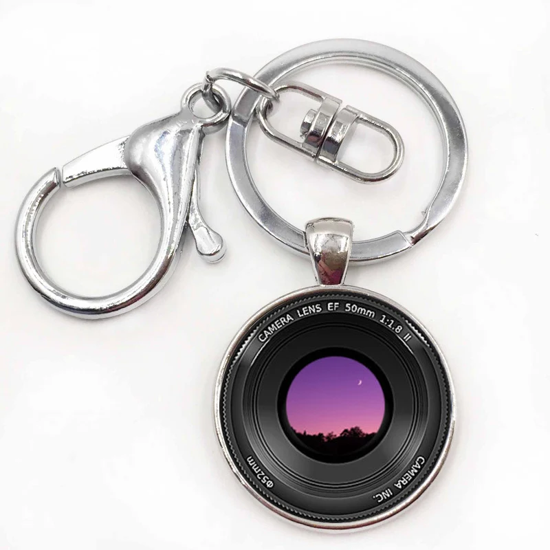 Пользовательские кулон в виде камеры Кулон в виде объектива Камера Цепочки и ожерелья ювелирных изделий - Окраска металла: Silver keychain